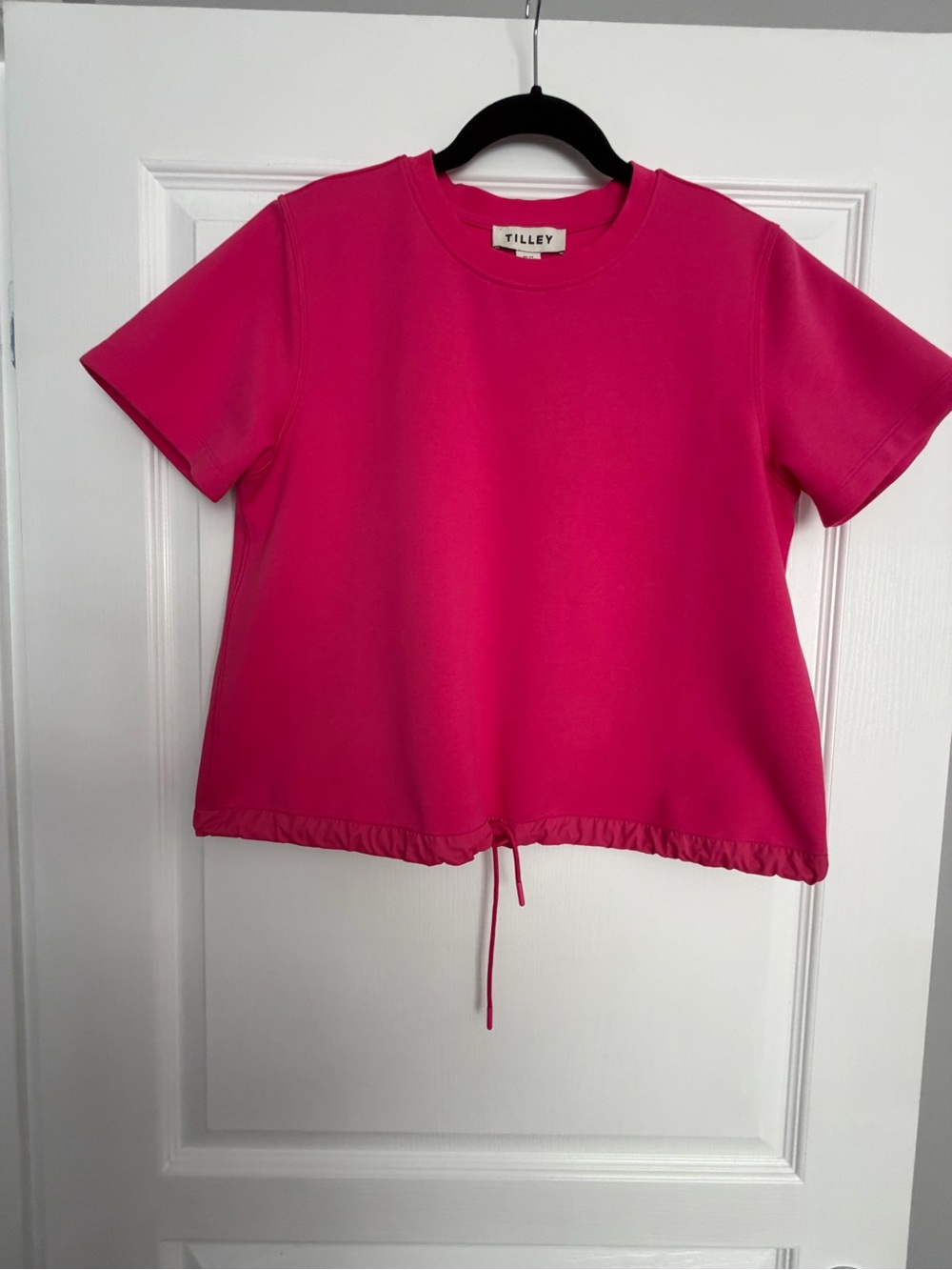Tilley Women,s Hot Pink Short Sleeve Drawstring Top